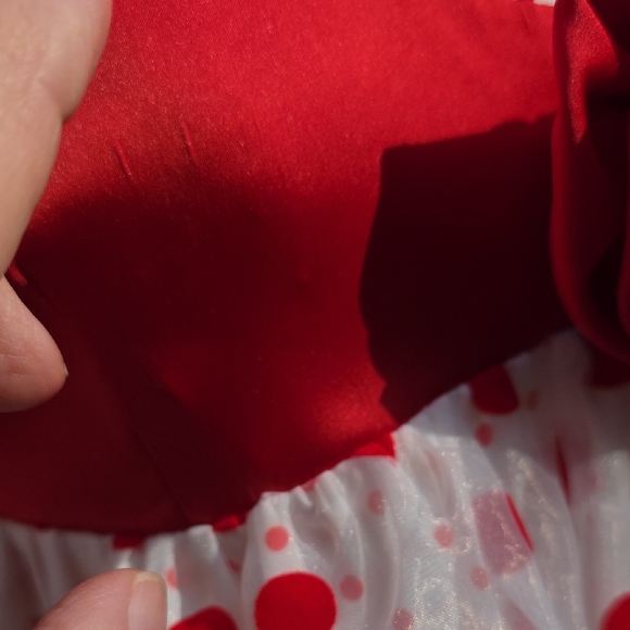 NEW FOR LOVE AND LEMONS RHODA RED POLKA-DOT MIDI DRESS SIZE S - Picture 7 of 12